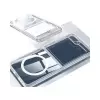 Samsung Galaxy Z Flip 7 Kılıf Magsafe Şarj Özellikli Şeffaf Sert Pc Lopard Embos Kapak