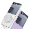 Samsung Galaxy Z Flip 7 Kılıf Wireless Şarj Özellikli Lopard Kıpta Magsafe Kapak
