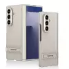 Samsung Galaxy Z Fold 7 Kılıf Lopard Kamera Çıkıntı Suni Deri Standlı Ince Kapak Kıpta Standlı