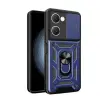 Vivo Y18 Kılıf Magnetik Standlı Kamera Korumalı Lopard Sürgülü Kamera Korumalı Yüzüklü Tasarım Armor Vega