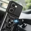 Vivo Y18 Kılıf Magnetik Standlı Kamera Korumalı Lopard Sürgülü Kamera Korumalı Yüzüklü Tasarım Armor Vega