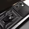 Vivo Y18 Kılıf Magnetik Standlı Kamera Korumalı Lopard Sürgülü Kamera Korumalı Yüzüklü Tasarım Armor Vega