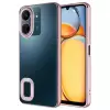 Xiaomi Poco C65 Kamera Lens Korumalı Şeffaf Renkli Logo Gösteren Parlak Omega Kapak