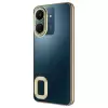 Xiaomi Poco C65 Kamera Lens Korumalı Şeffaf Renkli Logo Gösteren Parlak Omega Kapak