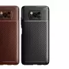 Xiaomi Poco X3 Kılıf Lopard Kamera Korumalı Karbon Desenli Negro Kapak Orijinal Yüzey Kılıf