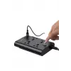 Yesido Mc08 10in1 6 Adet Usb Ve 4 Adet Priz Dönüştürücü 1.8m - Siyah