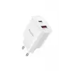 Yesido Yc02e 20w Type-c Ve 18w Qc 3.0 Usb Çıkışlı Pd Hızlı Şarj Cihazı - Beyaz