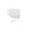 Yesido Yc71 1 Adet 12w Type-c Ve 1 Adet 12w Lightning Çıkışlı Ekstra 1m Type-c To Ligtning Kablolu Pd Hızlı Şarj Cihazı - Beyaz