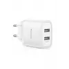 Yesido Yc72 2 Adet 12w Usb Çıkışlı Hızlı Şarj Cihazı - Beyaz