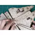 3d Ahşap Puzzle Star Wars Millennium Falcon Yapboz Savaş Uzay Gemisi Puzzle Hobi Seti ve Yapıştırıcı