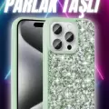 Apple iPhone 15 Pro Max Kılıf Parlak Taşlı Tasarım  Linea Diamond Kapak