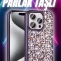 Apple iPhone 15 Pro Kılıf Parlak Taşlı Tasarım  Linea Diamond Kapak