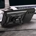 Samsung Galaxy A55 Kılıf Magnetik Standlı Kamera Korumalı Sürgülü Yüzüklü Tasarım Armor Vega