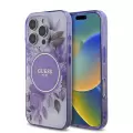 Apple İphone 16 Pro Guess Marka Lisanslı Magsafe Şarj  Flower Tonal Circle Kapak