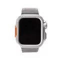 Apple Watch Ultra 49mm Sert Kasa Koruyuculu Metal Kordon Bilek Boyu Ayarlı Krd-126