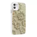 Apple iPhone 11 Kılıf Çiçek Desenli Parlak Taşlı Sert Silikon Lopard Garden Kapak
