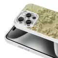 Apple iPhone 14 Pro Max Kılıf Çiçek Desenli Parlak Taşlı Sert Silikon Lopard Garden Kapak