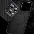Apple İphone 14 Pro Max Kılıf Karbon Fiber Magsafe Şarj Özellikli Benks Hybrid Armorpro 600d Kevlar Kapak