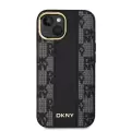 Apple İphone 15 Kılıf Dkny Lisanslı Magsafe Şarj  3d Yazılı Checkered Pattern Kapak