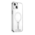 Apple İphone 15 Kılıf Wiwu Fyy-014 Magsafe Şarj Özellikli Alüminyum Alaşım Metal Standlı Şeffaf Kapak