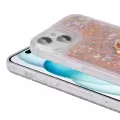 Apple iPhone 15 Plus Kılıf Lopard Sıvılı Akış Orjinal Seri Simli Yüzüklü Silikon Kapak Milce