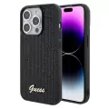 Apple İphone 15 Pro Kılıf Guess Lisanslı Yazı Logolu Disco Script Metal Kapak