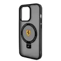 Apple İphone 15 Pro Max Kılıf Ferrari Magsafe Şarj Özellikli Standlı Buzlu Yüzey Dizayn Kapak