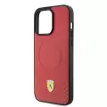 Apple İphone 15 Pro Max Kılıf Ferrari Orjinal Lisanslı Magsafe Şarj Özellikli Metal Logolu Pu Karbon Kapak