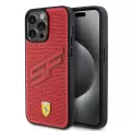 Apple İphone 15 Pro Max Kılıf Ferrari Orjinal Lisanslı Pu Delikli Arka Yüzey Metal Logolu Dikişli Büyük Sf Yazılı Kapak