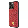 Apple İphone 15 Pro Max Kılıf Ferrari Orjinal Lisanslı Pu Delikli Arka Yüzey Metal Logolu Dikişli Büyük Sf Yazılı Kapak