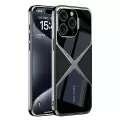 Apple iPhone 15 Pro Max Kılıf Ultra İnce Kamera Korumalı PC + Deri Arka Yüzey  X-Pro Kapak