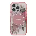 Apple İphone 16 Pro Guess Marka Lisanslı Magsafe Şarj  Flower Tonal Circle Kapak