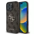 Apple İphone 16 Pro Max Kılıf Guess Marka Lisanslı Pu Deri 4g Desenli Metal Büyük 4g Ve Yazı Logolu Kapak