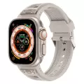 Apple Watch 10 Seri 46mm Hava Alabilen Metal Detaylı Silikon Kordon KRD-117