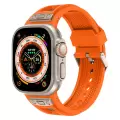 Apple Watch 10 Seri 46mm Hava Alabilen Metal Detaylı Silikon Kordon KRD-117