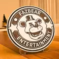 Fazbear Fnaf Ahşap Masa-Ofis Süsü 3d Kabartmalı Obje Tablo + Bardak Altlığı Freddy’nin Pizza Dükkânı’nda Beş Gece