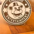 Fazbear Fnaf Ahşap Masa-Ofis Süsü 3d Kabartmalı Obje Tablo + Bardak Altlığı Freddy’nin Pizza Dükkânı’nda Beş Gece