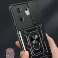 İnfinix Zero 30 4G  Kılıf Magnetik Standlı Kamera Korumalı  Sürgülü Kamera Korumalı Sürgülü Yüzüklü Tasarım Armor Vega