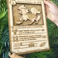 Pokemon Kart Arcanie Ahşap 3d Tablo, Çocuk Odası Duvar & Masa Aksesuarı, Pokedex Kartları 19x26cm