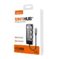 Recci Rh16 Type-c To Type-c Pd100w + Usb3.0 + Hdmı + Type-c Bağlantılı 5in1 Hub