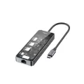 Recci Rh17 Type-c To Type-c Pd100w + Usb3.0 + Hdmı + Type-c + Rj45 Bağlantılı 6in1 Hub