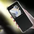 Samsung Galaxy Z Flip 5 Kılıf Lopard Nitro Antishock Köşe Koruma Darbe Emici Şeffaf Orjinal Doku Silikon