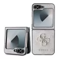 Samsung Galaxy Z Flip 6 Kılıf Guess Lisanslı Leather Metal Logo Kapak