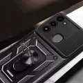 Tecno Spark 8C Kılıf Magnetik Standlı Kamera Korumalı Sürgülü Yüzüklü Tasarım Armor Vega