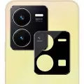 Vivo Y35S Lopard Siyah Çerçeveli Lens Koruma Parlak Renkli Kamera Koruyucu CL-08 Cam 3D-Kamera-Cam