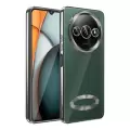 Xiaomi Redmi A3 4G 2024 Kamera Lens Korumalı Şeffaf Renkli Logo Gösteren Parlak Omega Kapak