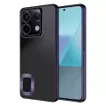 Xiaomi Redmi Note 13 4G Kamera Lens Korumalı Şeffaf Renkli Logo Gösteren Parlak Omega Kapak