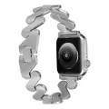 ​​​Apple Watch 40mm Kordon Kordon Metal Kıvrımlı Desenli Parlak Çelik Kayış Uyumlu KRD-80