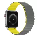​​​Apple Watch 42mm Mıknatıslı Kordon Leather Design Bakla Tasarımlı Çift Renkli Kayış krd52