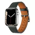 ​​​Apple Watch 46mm 10 Serisi Metal Tokalı Hermes Deri Kordon